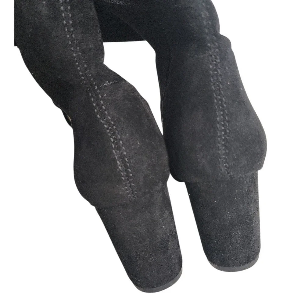 Vepose Over The Knee Boots Women Size 6 Black Thigh High Block Heel Trendy Chic